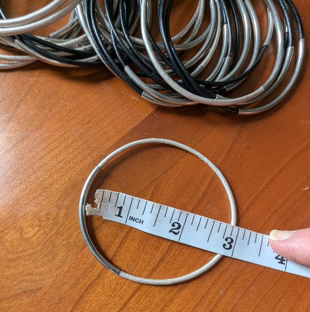 Silver and Black Bangle Set - Picture 2 of 4